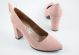 Zapato salon piel tacón ancho Chamby 4770 ante rosa