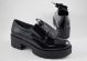 Zapato casual mujer cordones ó flecos Chamby 5401 charol negro