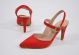 Zapato tacón alto destalonado Daniela Vega 1516 rojo