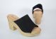 Sandalia zueco de piel Fiordi 2052 negro