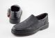 Zapato mocasín ancho especial piel Tolino A6370 negro